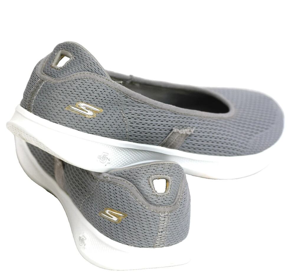 Skechers Women’s Flats Size 6 Go Step Lite Gray Knit Slip-on Athleisure Comfy